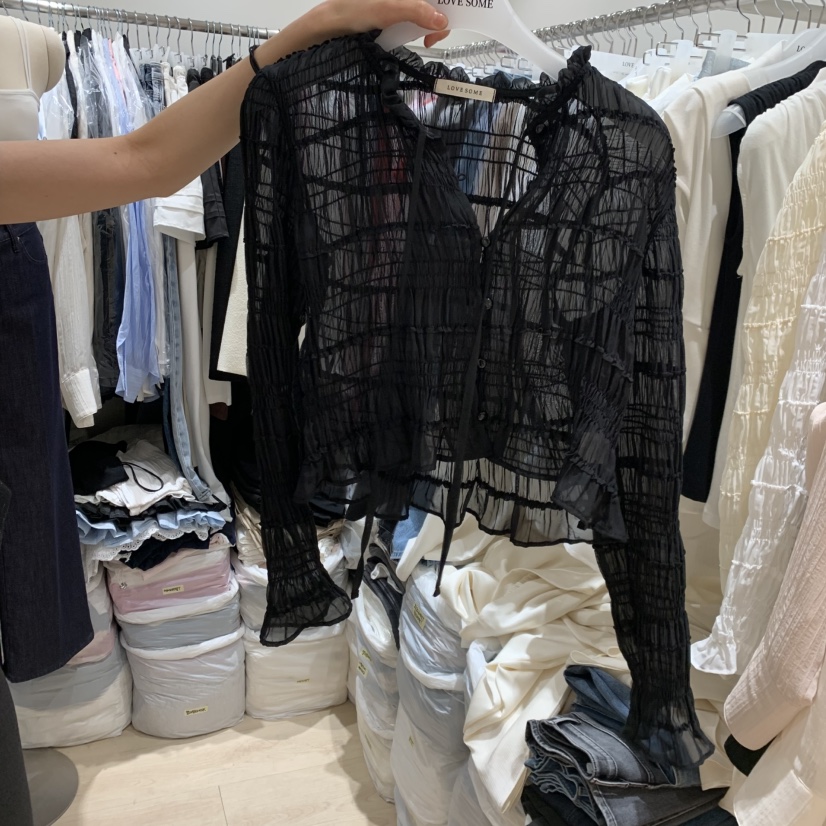 LOVE SOME韓國直郵實拍女士新品時尚休閑襯衫蕾絲衫開衫LOVE SOME襯衫/蕾絲衫圖色2