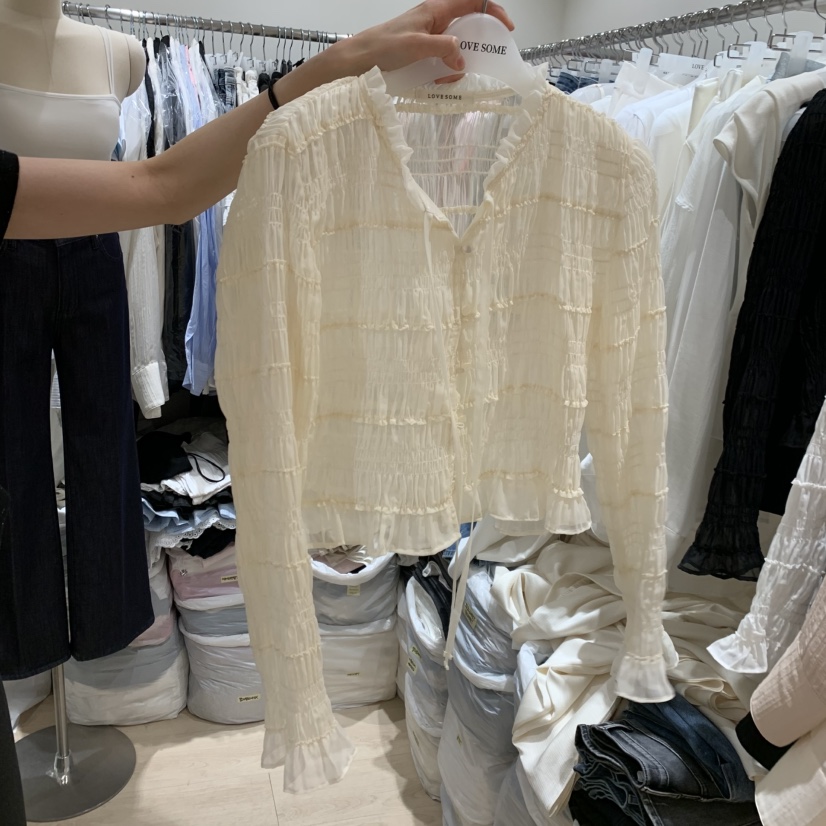 LOVE SOME韓國直郵實拍女士新品時尚休閑襯衫蕾絲衫開衫LOVE SOME襯衫/蕾絲衫圖色3