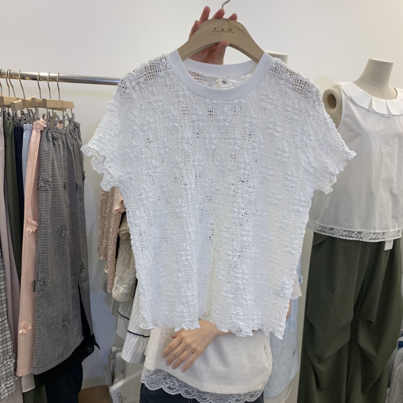 TAN&amp;COMO韓國代購女裝新品時尚職業人氣26夏季26春夏T恤tan-COMOT恤圖色1