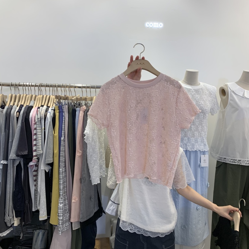 TAN&amp;COMO韓國代購女裝新品時尚職業人氣26夏季26春夏T恤tan-COMOT恤圖色2