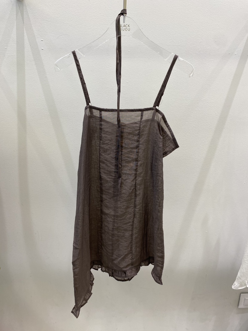 BLACK BIJOU韓國東大門直郵女士新品熱賣吊帶背心不對稱含脖帶BLACK BIJOU吊帶/背心圖色1