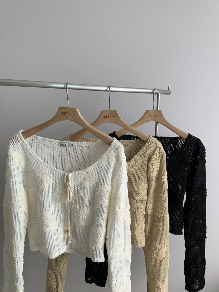 BETONE韓國直郵實拍女士新款休閑26夏季時尚襯衫蕾絲衫花朵BETONE襯衫/蕾絲衫