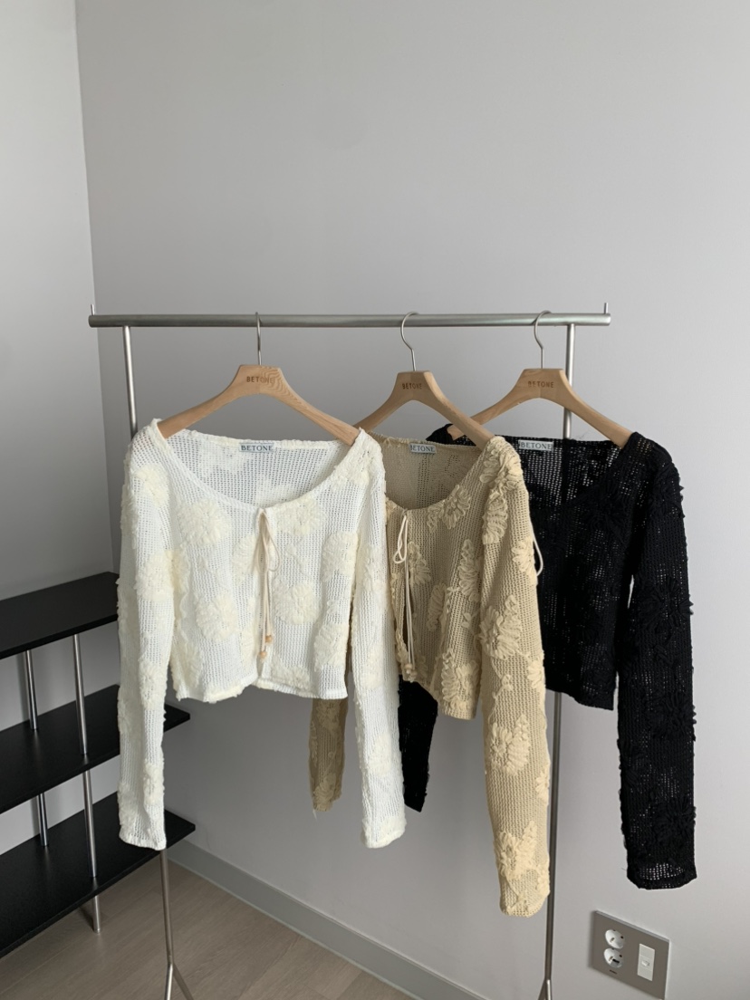 BETONE韓國直郵實拍女士新款休閑26夏季時尚襯衫蕾絲衫花朵BETONE襯衫/蕾絲衫