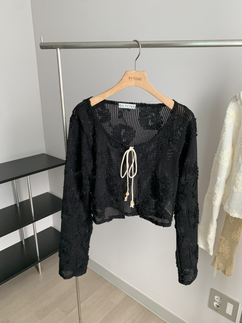 BETONE韓國直郵實拍女士新款休閑26夏季時尚襯衫蕾絲衫花朵BETONE襯衫/蕾絲衫圖色3