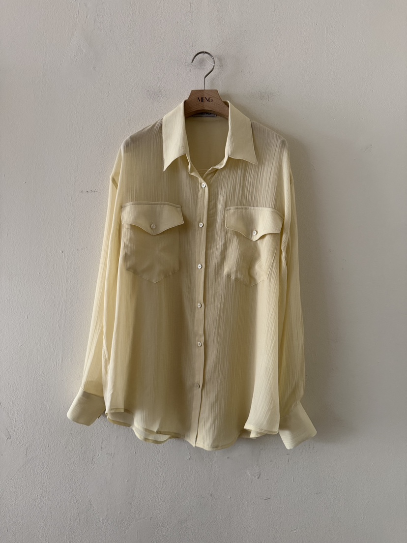 MENG韓國直郵女士新品人氣26春夏休閑熱賣推薦襯衫蕾絲衫MENG襯衫/蕾絲衫圖色1