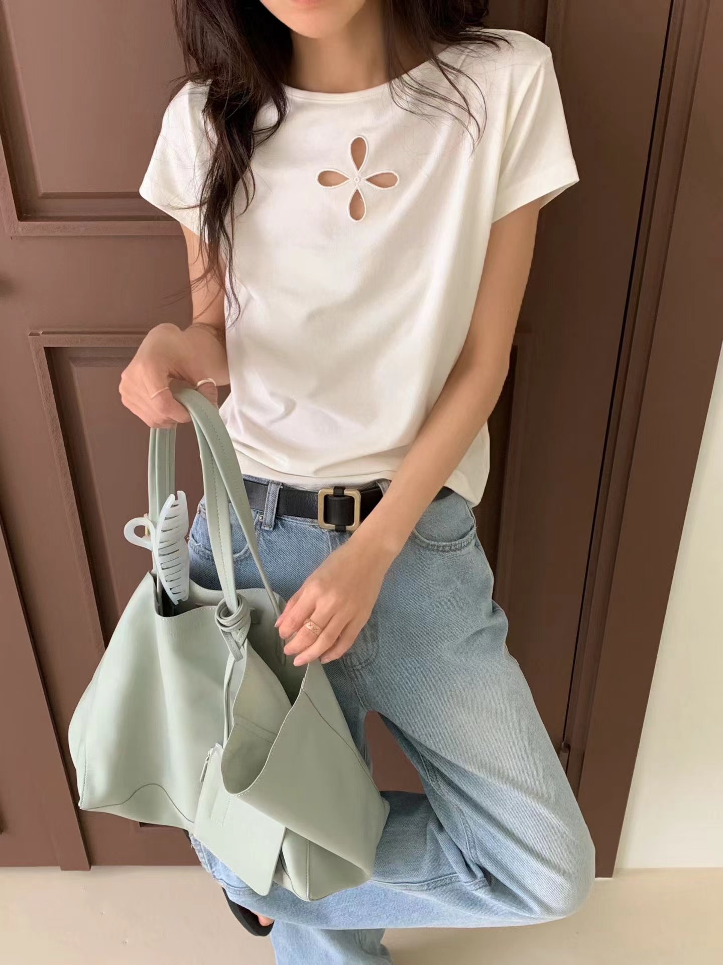 BEAGLE韓國代購女裝新品熱賣休閑時尚人氣推薦26春夏T恤雙面BEAGLET恤