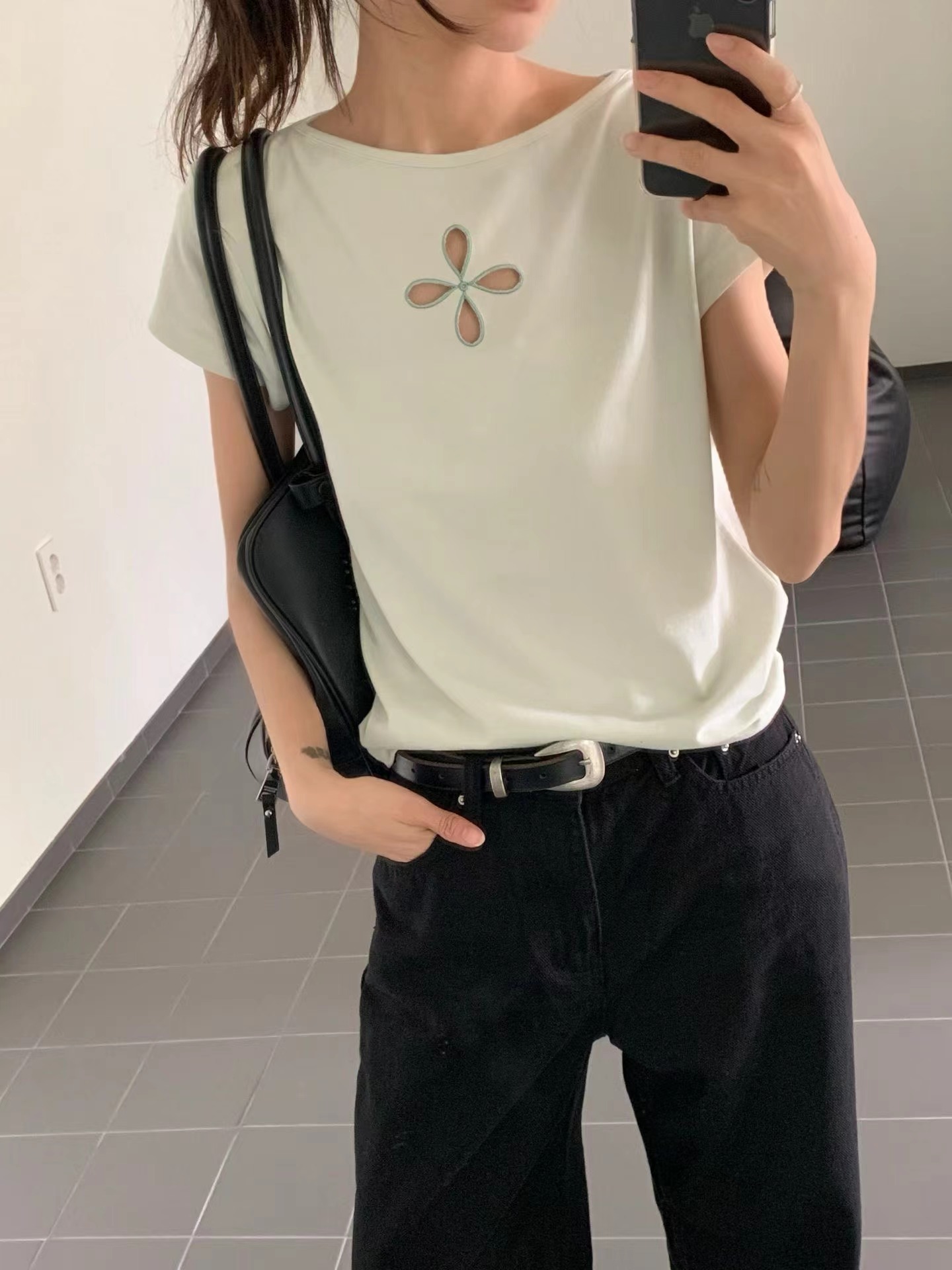 BEAGLE韓國代購女裝新品熱賣休閑時尚人氣推薦26春夏T恤雙面BEAGLET恤圖色2