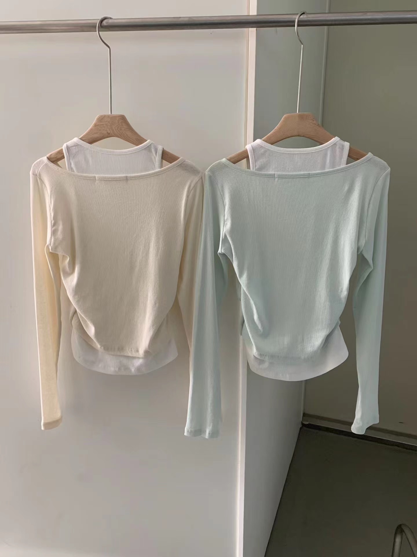 PYT-ot韓國代購女裝新品26春夏休閑推薦熱賣長袖T恤假兩件pretty young thing長袖T恤