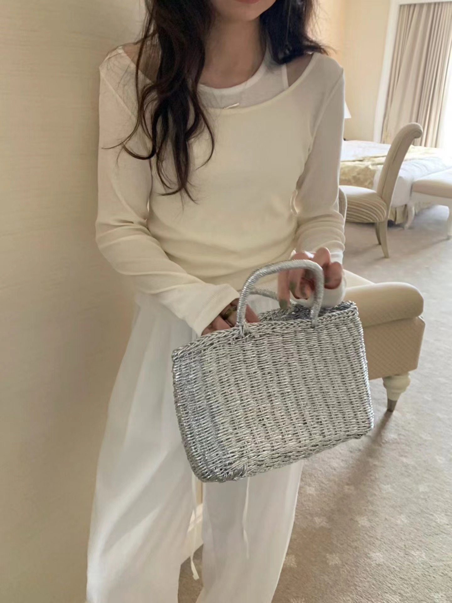 PYT-ot韓國代購女裝新品26春夏休閑推薦熱賣長袖T恤假兩件pretty young thing長袖T恤