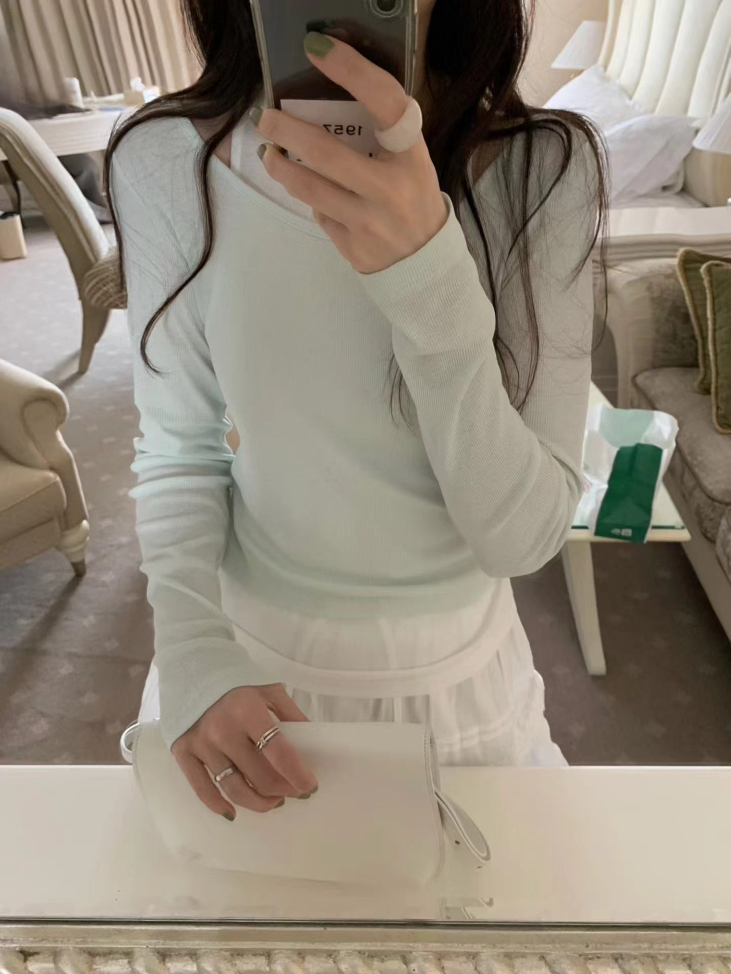 PYT-ot韓國代購女裝新品26春夏休閑推薦熱賣長袖T恤假兩件pretty young thing長袖T恤圖色2