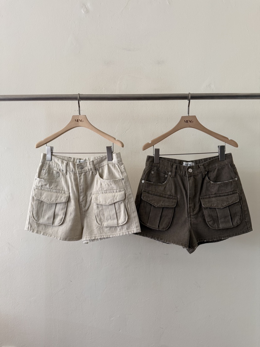 MENG韓國直郵女士新款26夏季職業人氣時尚熱賣休閑短褲工裝MENG短褲