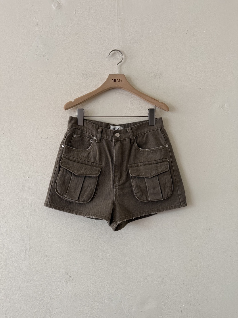 MENG韓國直郵女士新款26夏季職業人氣時尚熱賣休閑短褲工裝MENG短褲圖色2