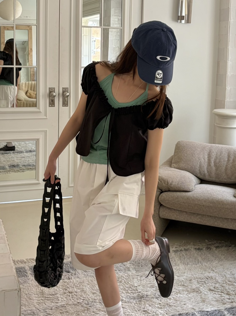 PEBBLE韓國代購女士新品26春夏時尚真品休閑職業襯衫蕾絲衫PEBBLE襯衫/蕾絲衫