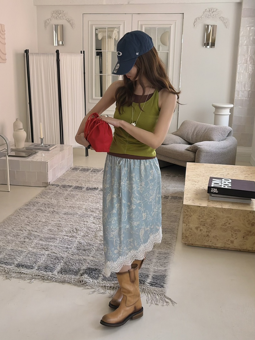 PEBBLE東大門直郵女士新款休閑人氣熱賣半身裙中短裙不對稱PEBBLE半身裙/中短裙