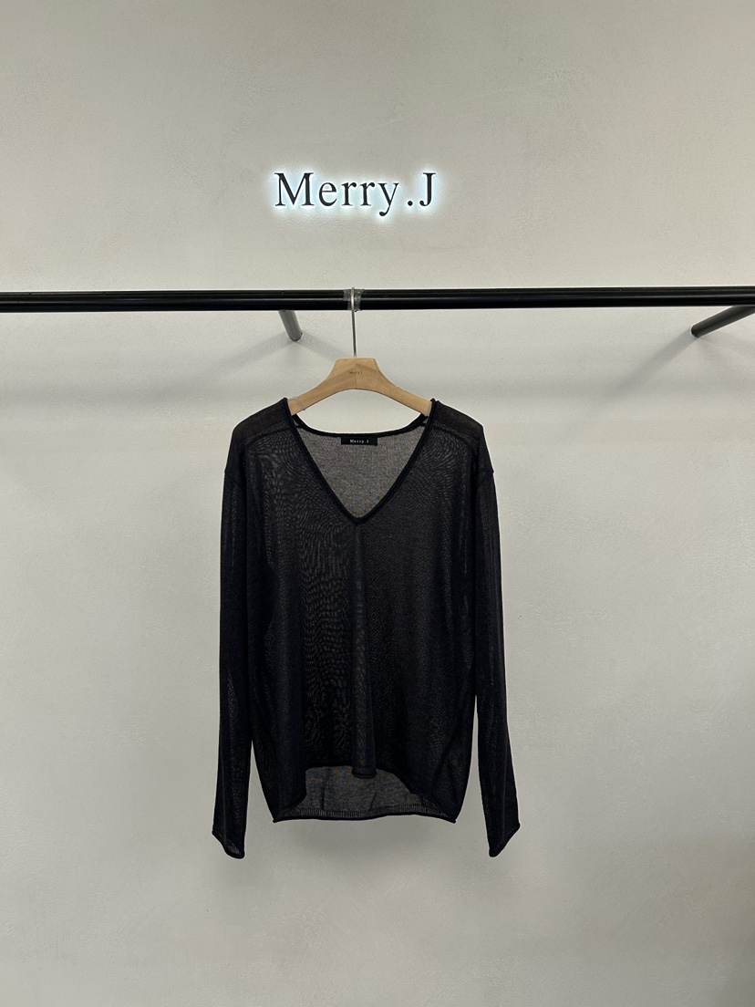 MERRY-J韓國直郵女士新款休閑熱賣人氣職業推薦針織衫透視MERRY-J針織衫圖色3深藍色