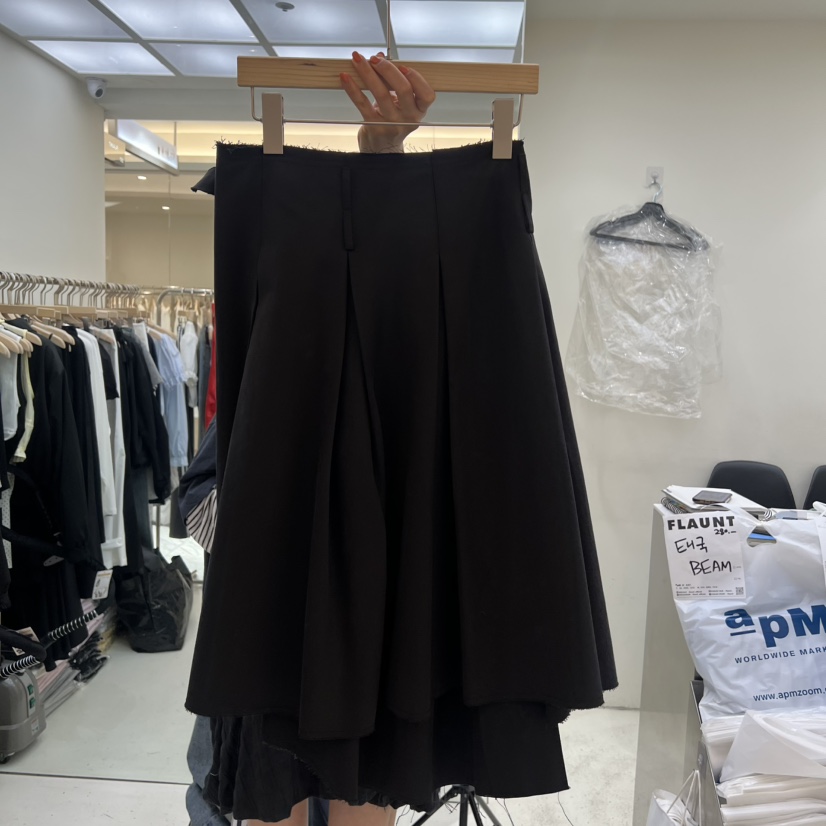FLAUNT韓國代購女士新品熱賣職業人氣半身裙中短裙腰帶褶裙FLAUNT半身裙/中短裙