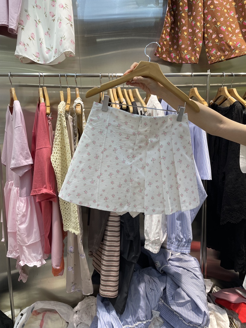 MENDL S韓國直郵女裝新款26春夏推薦真品熱賣短裙棉布褶皺MENDL S短裙