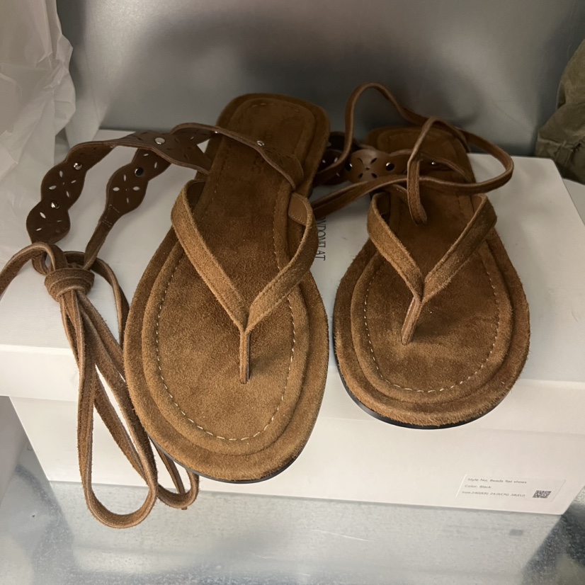LONDON FLAT東大門實拍女裝新品真品熱賣推薦涼鞋拖鞋麂皮LONDON FLAT涼鞋/拖鞋圖色1