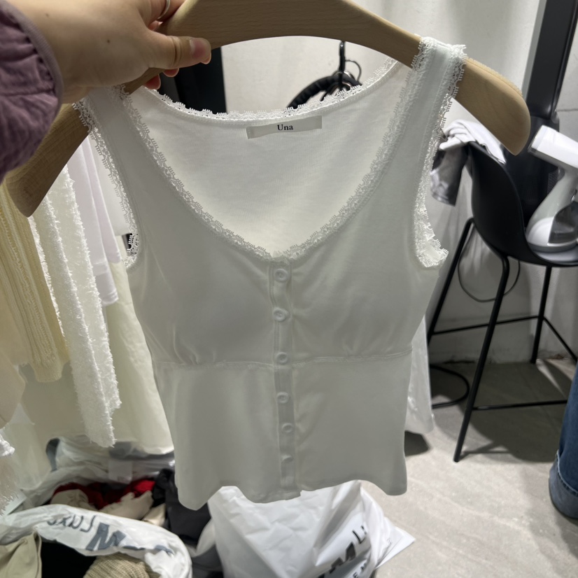 UNA/THE MAY東大門直郵女士新款推薦真品時尚吊帶背心紐扣THEMAY/UNA吊帶/背心圖色1