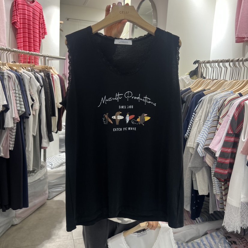 CELLI韓國代購女士新款真品推薦休閑時尚職業吊帶背心蕾絲CELLI吊帶/背心圖色2