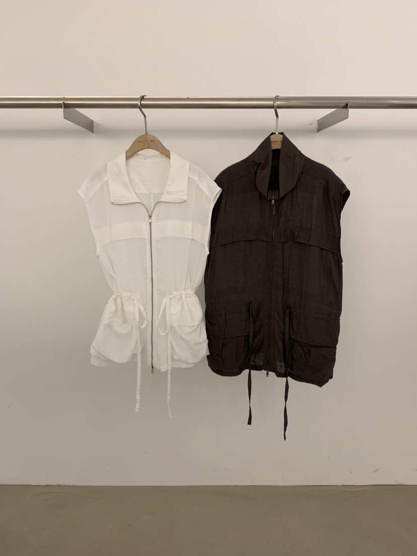 UNDER KEY東大門代購女裝新品人氣推薦26春夏馬甲工裝亞麻UNDER KEY馬甲