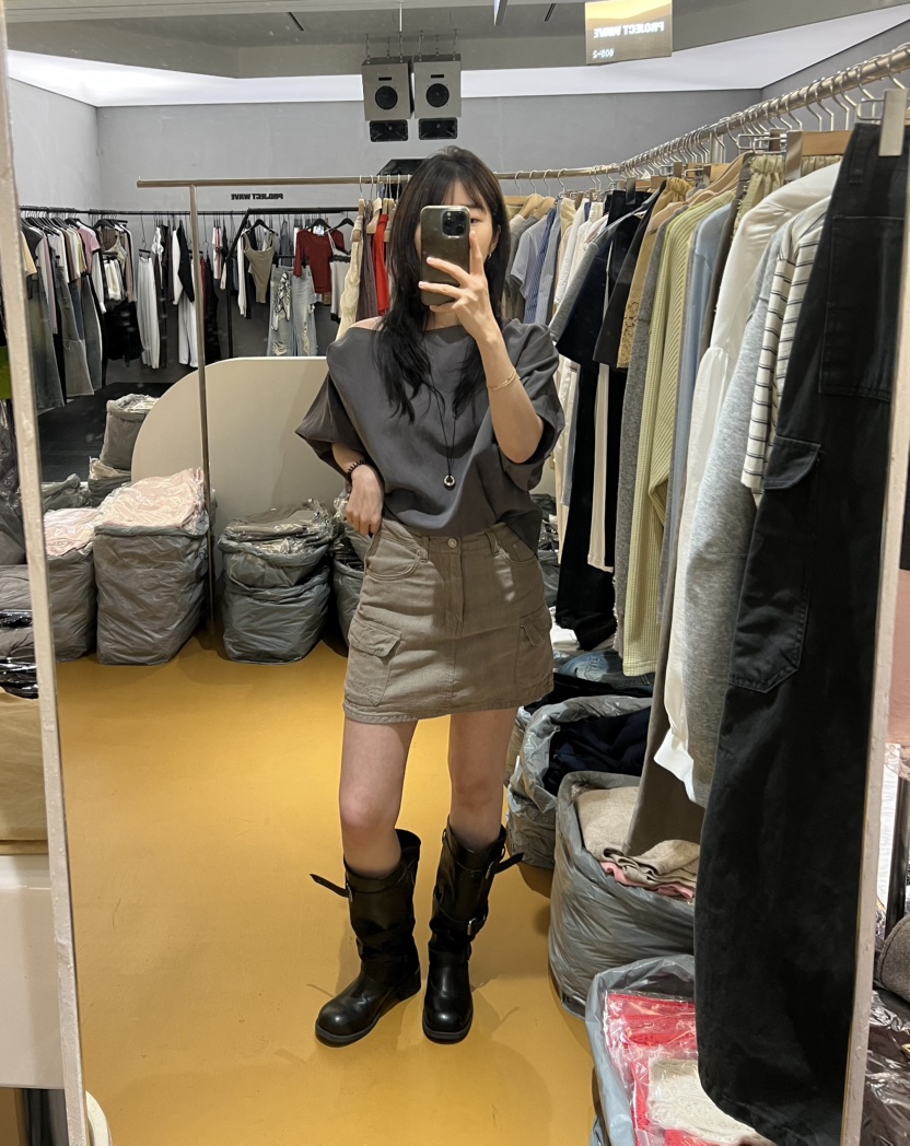 DE VENTI韓國直郵女士新品26春夏職業休閑真品時尚短裙亞麻DE VENTI短裙