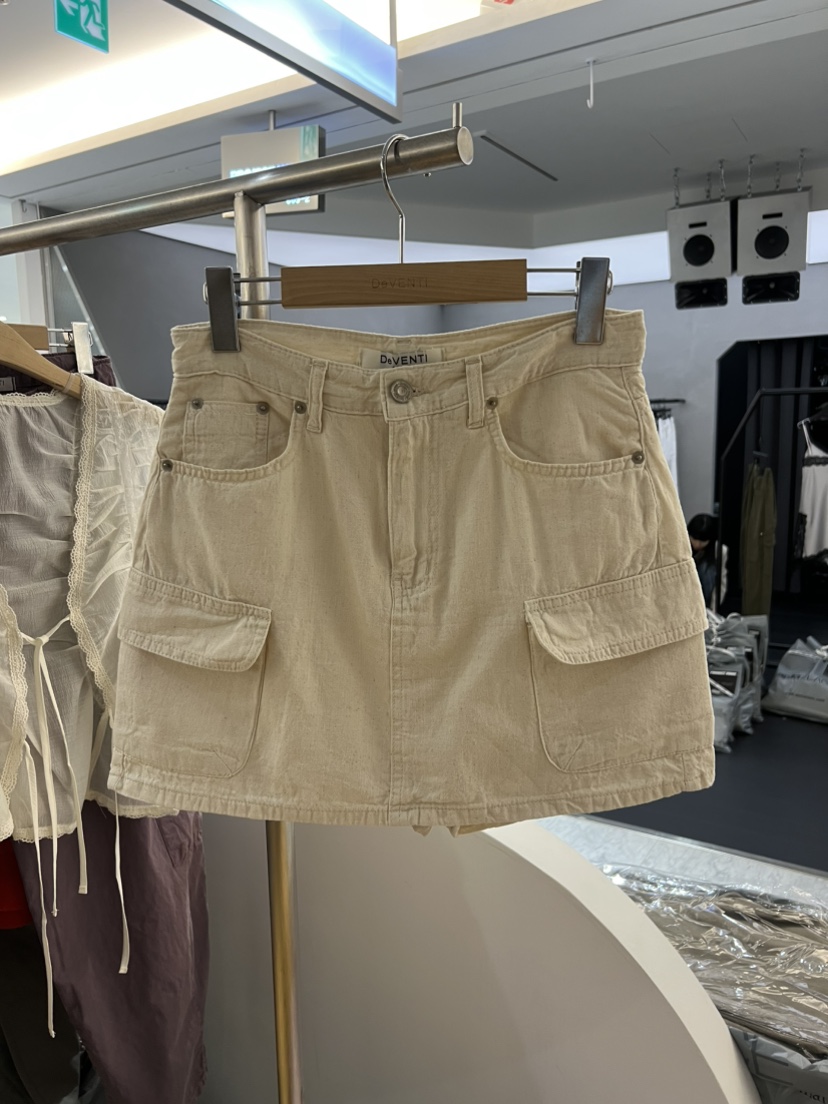 DE VENTI韓國直郵女士新品26春夏職業休閑真品時尚短裙亞麻DE VENTI短裙圖色2