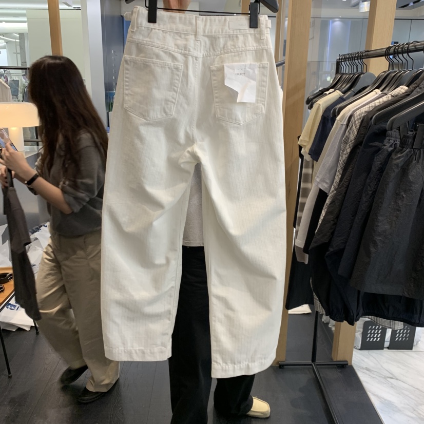 OBJECT韓國直郵女士新款休閑職業真品時尚熱賣休閑褲人字紋OBJECT休閑褲
