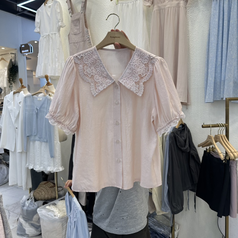 SYMPHONY東大門代購女裝新品26春夏時尚熱賣休閑襯衫蕾絲衫SYMPHONY襯衫/蕾絲衫圖色2