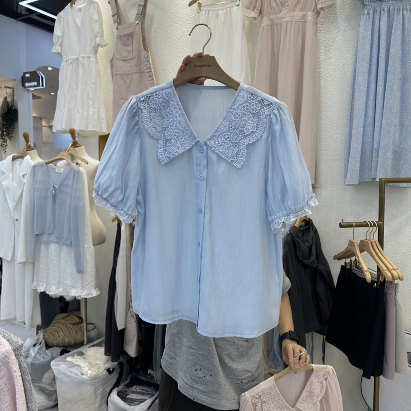 SYMPHONY東大門代購女裝新品26春夏時尚熱賣休閑襯衫蕾絲衫SYMPHONY襯衫/蕾絲衫圖色3
