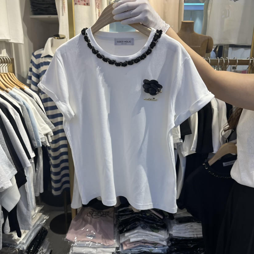 COCO HOLIC東大門實拍女士新品職業熱賣26春夏時尚休閑T恤COCO HOLICT恤圖色1