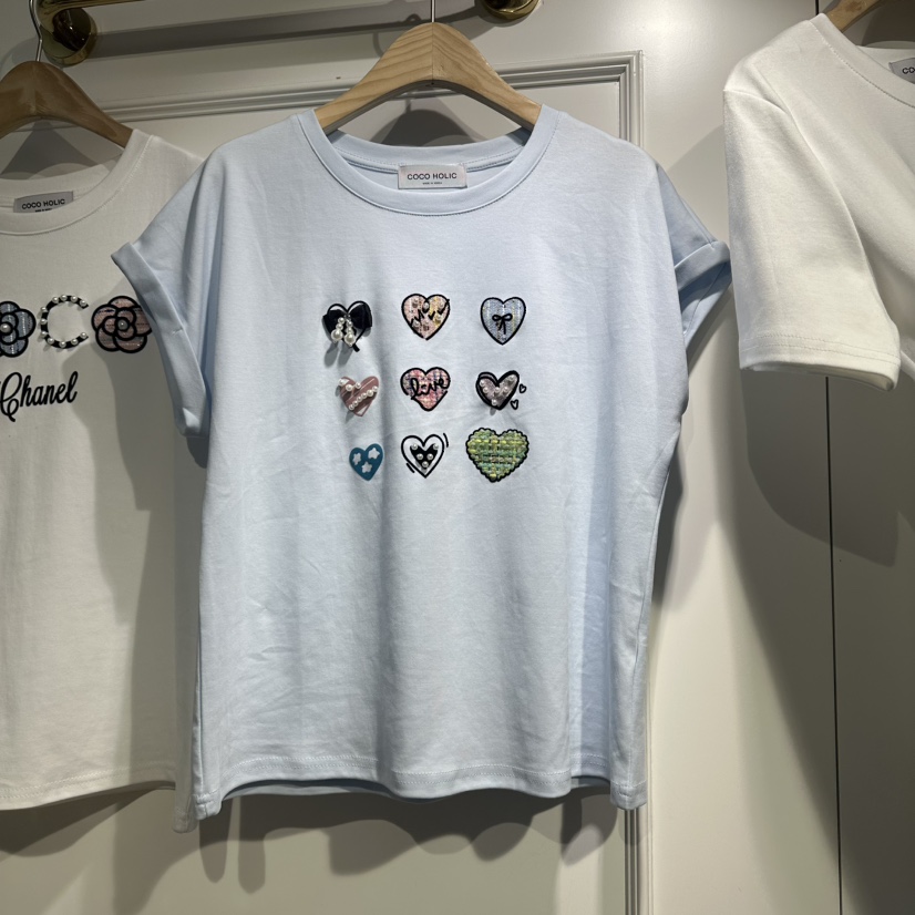 COCO HOLIC東大門實拍女士新款26春夏真品休閑T恤可愛的COCO HOLICT恤圖色1