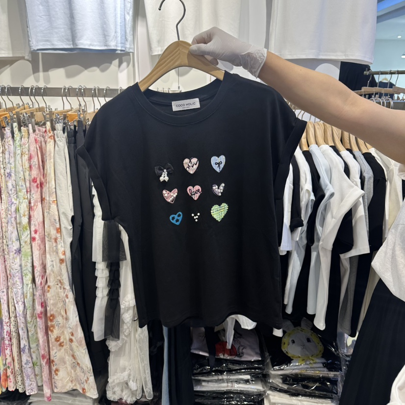 COCO HOLIC東大門實拍女士新款26春夏真品休閑T恤可愛的COCO HOLICT恤圖色4