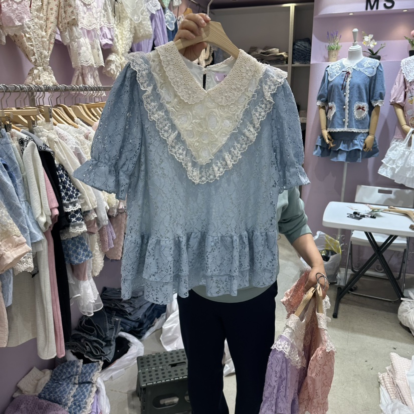 MS韓國直郵女士新款時尚26春夏熱賣職業真品人氣襯衫蕾絲衫MS襯衫/蕾絲衫圖色3