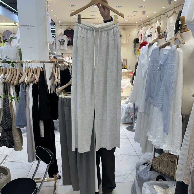 SYMPHONY東大門直郵女裝新品推薦休閑真品熱賣休閑褲荷葉邊SYMPHONY休閑褲圖色1燕麥色