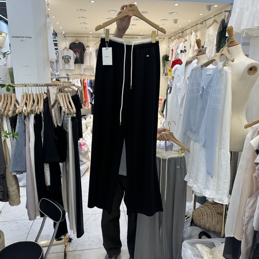 SYMPHONY東大門直郵女裝新品推薦休閑真品熱賣休閑褲荷葉邊SYMPHONY休閑褲圖色3黑色