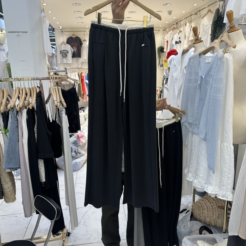 SYMPHONY東大門直郵女裝新品推薦休閑真品熱賣休閑褲荷葉邊SYMPHONY休閑褲圖色4墨色