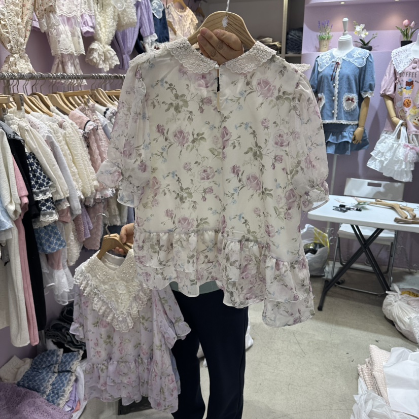 MS韓國直郵女士新品職業時尚26春夏休閑真品人氣襯衫蕾絲衫MS襯衫/蕾絲衫