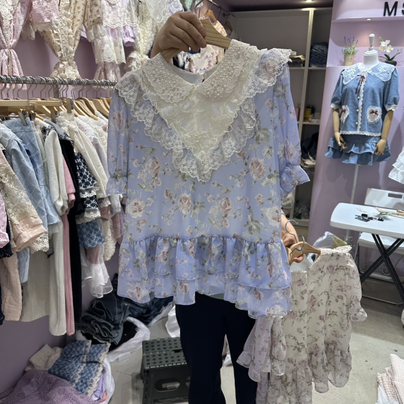 MS韓國直郵女士新品職業時尚26春夏休閑真品人氣襯衫蕾絲衫MS襯衫/蕾絲衫圖色3