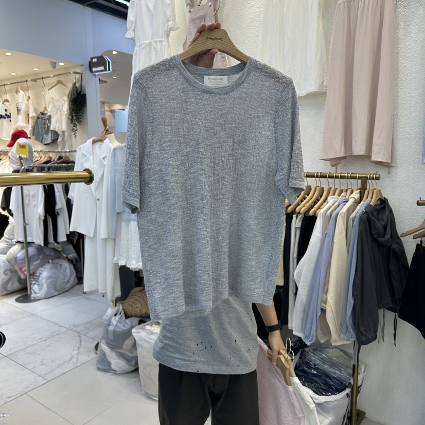SYMPHONY東大門實拍女士新品休閑推薦真品熱賣職業T恤透明SYMPHONYT恤圖色3