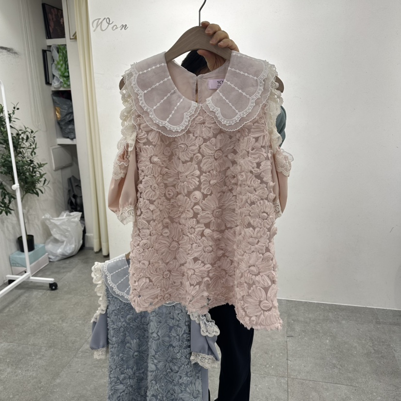 MS韓國代購女裝新款時尚人氣職業真品休閑26春夏襯衫蕾絲衫MS襯衫/蕾絲衫圖色1