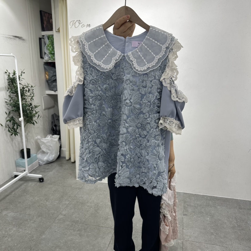 MS韓國代購女裝新款時尚人氣職業真品休閑26春夏襯衫蕾絲衫MS襯衫/蕾絲衫圖色2