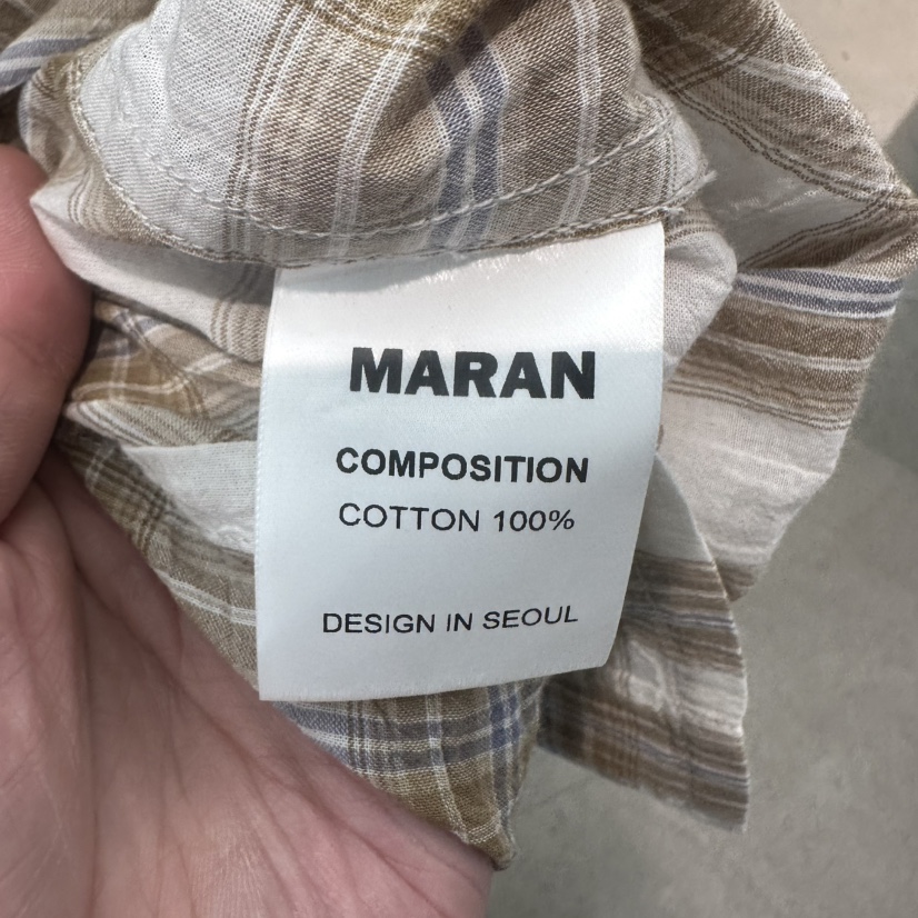MARAN-P東大門代購女士新品時尚真品26春夏襯衫蕾絲衫格子MARAN襯衫/蕾絲衫