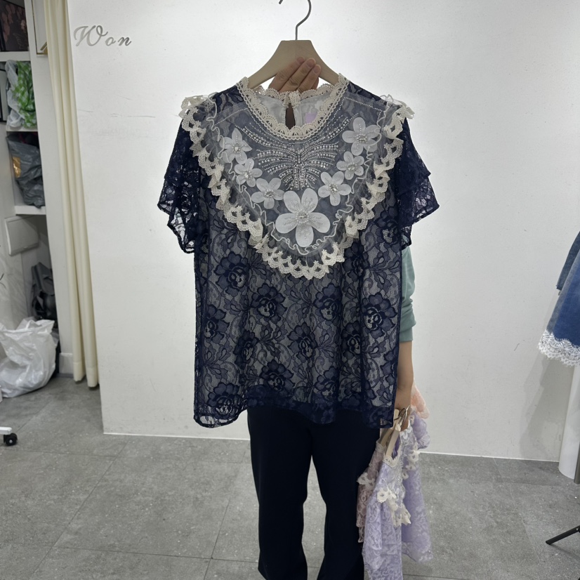 MS韓國代購女裝新品26春夏人氣時尚職業休閑熱賣襯衫蕾絲衫MS襯衫/蕾絲衫圖色3