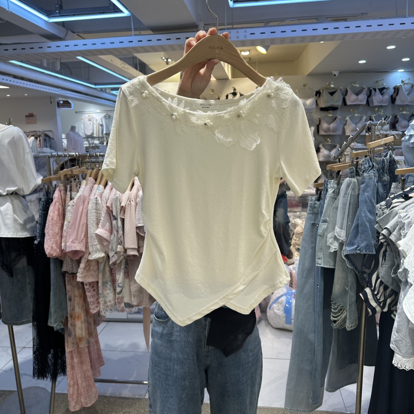 BELITA韓國代購女士新品真品職業休閑熱賣推薦時尚T恤花朵BELITAT恤圖色3
