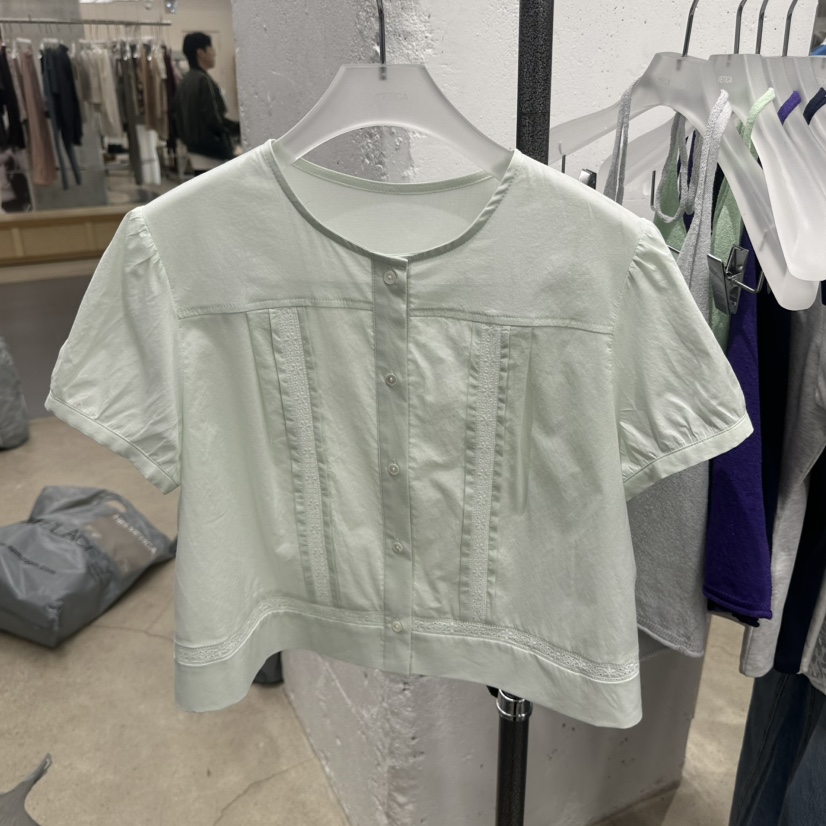 HELVETICA東大門代購女士新品人氣26春夏職業襯衫蕾絲衫蕾絲HELVETICA襯衫/蕾絲衫圖色2