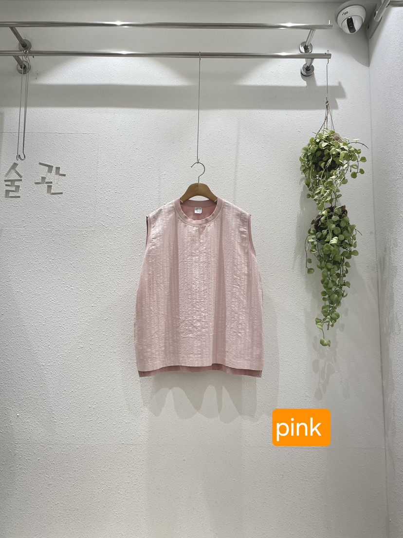 GALLERY-A韓國代購女士新款人氣26春夏吊帶背心提花撞色GALLERY吊帶/背心圖色1