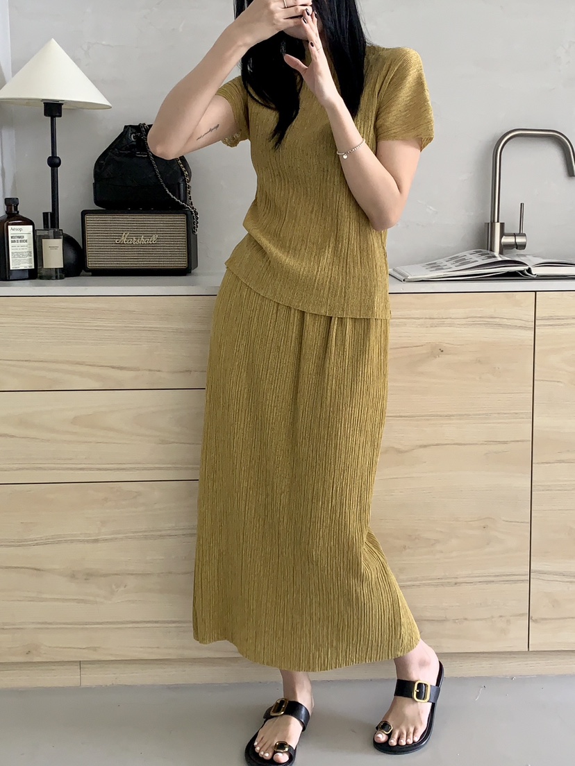 DAVICHI/D.SECOND韓國直郵女裝新品真品職業推薦長裙褶裥DAVICHI/D.SECOND長裙