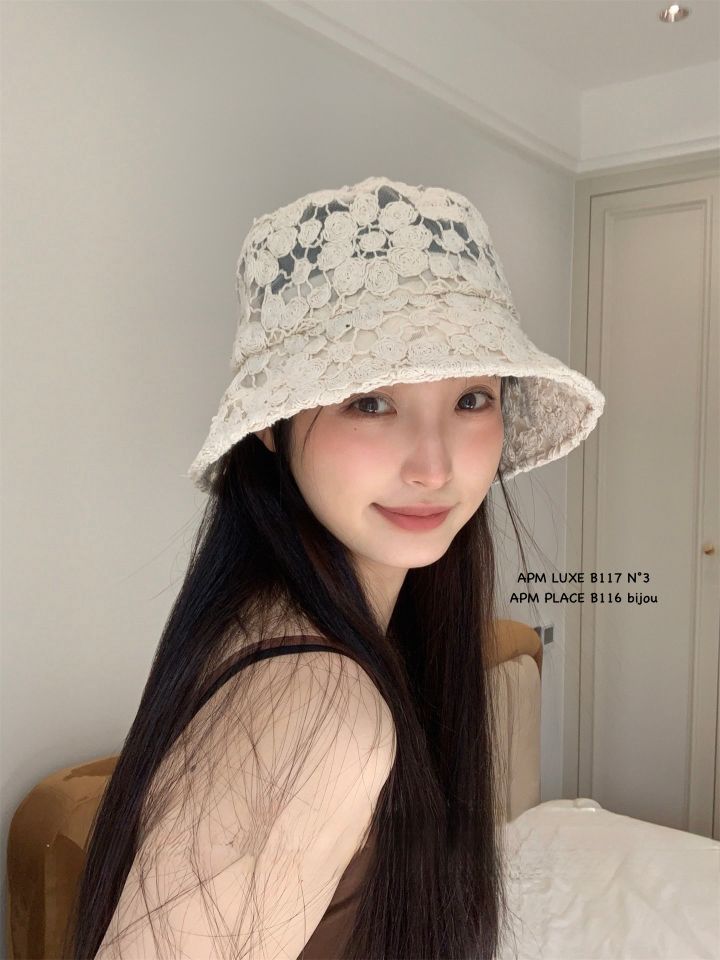 N3東大門實拍女士新款休閑熱賣人氣26春夏職業帽子花朵蕾絲N3帽子