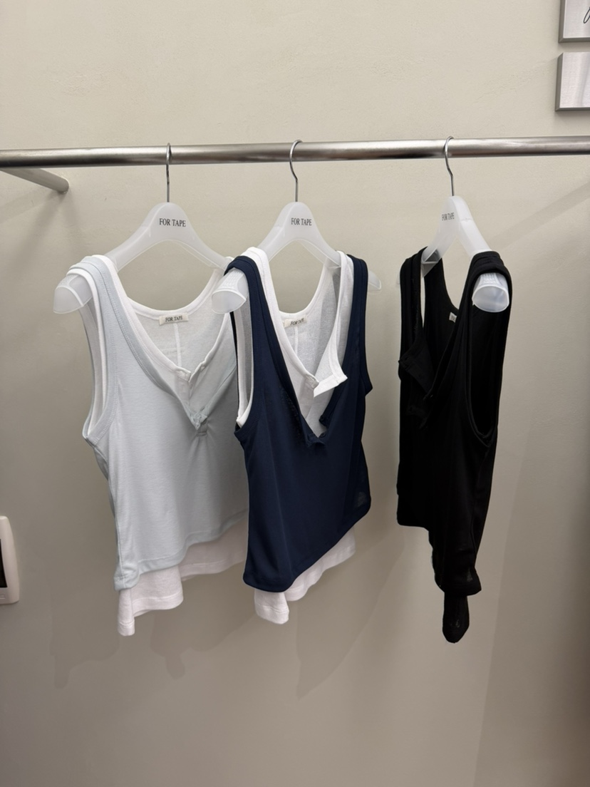 FOR TAPE東大門直郵女裝新品休閑職業推薦吊帶背心套裝紐扣FOR TAPE吊帶/背心